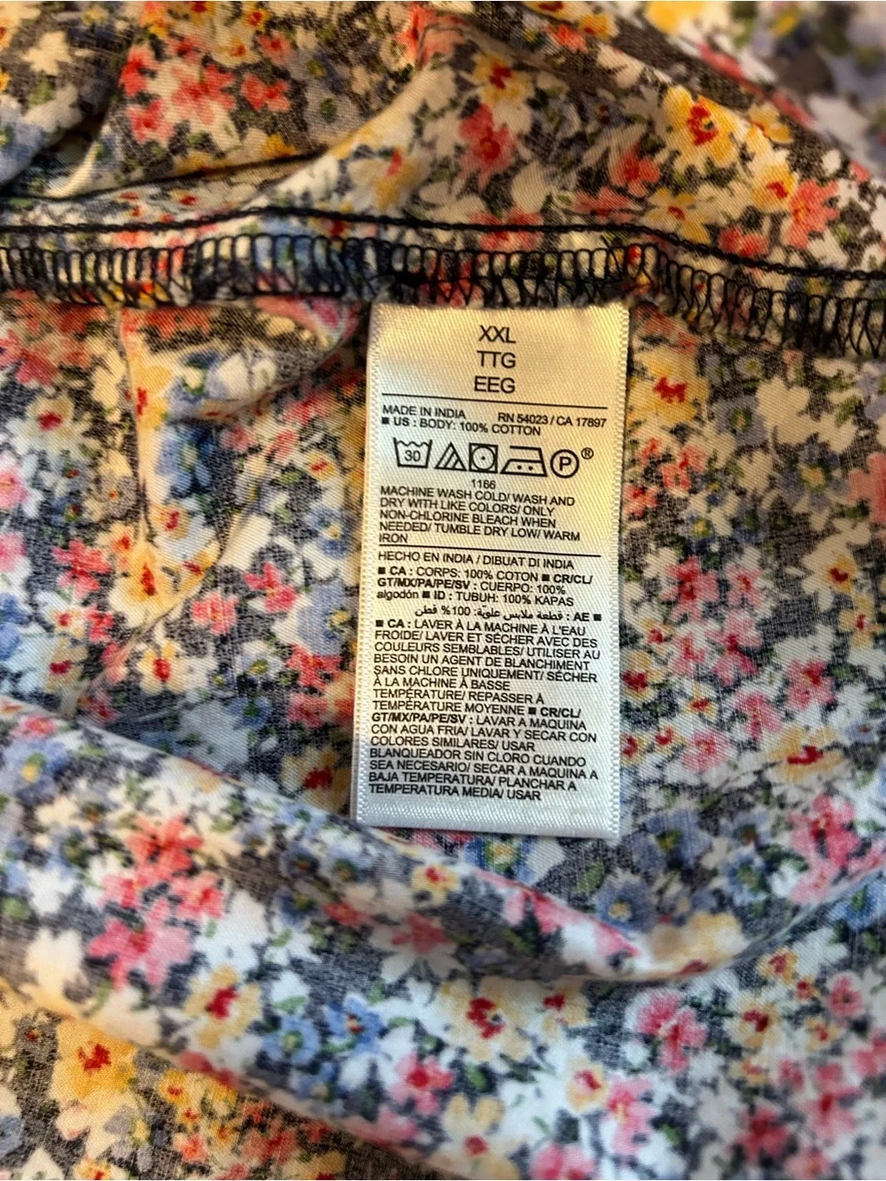 Old Navy Floral Puff Sleeve Babydoll Blouse Size XXL 100% Cotton Top Cottagecore